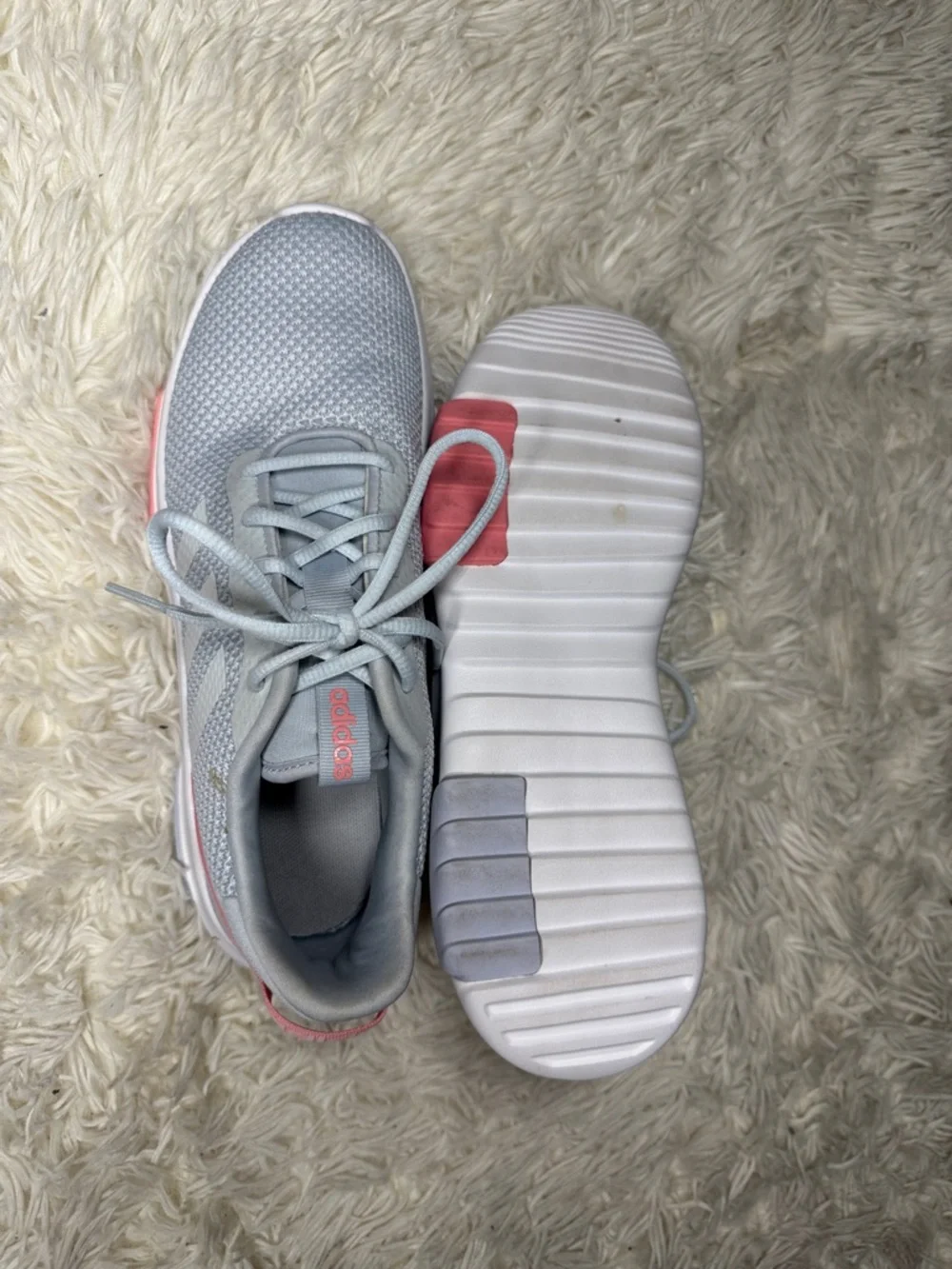 adidas Women’s Light Gray & Pink Athletic Sneakers